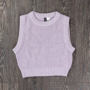 Divided Lavender Purple Cropped Sweater Vest XS